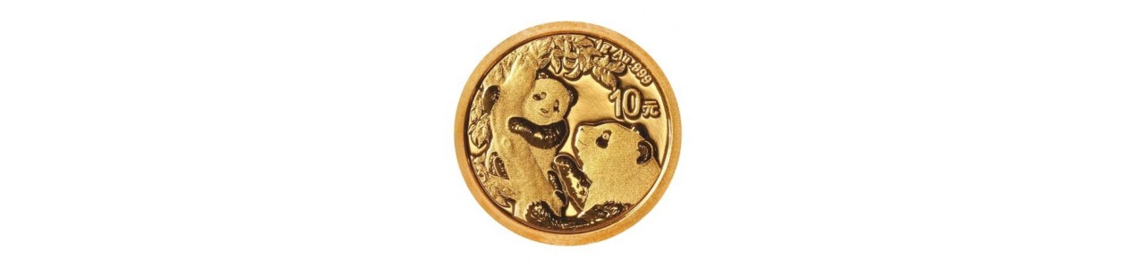 1.0 g  Gold Panda gold coins. Buy bullion gold from SilverMiners.co.uk, with fast insured delivery.